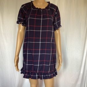 Hill House Navy and Red Plaid Mini Dress